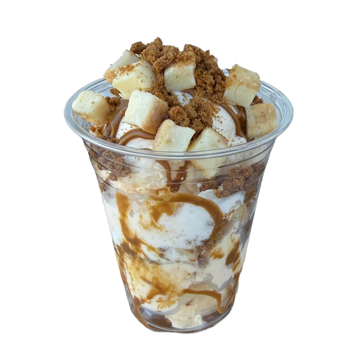Biscoff Bon Temps Cajun Cup with vanilla ice cream, cookie butter, Biscoff crumbs, cheesecake bites